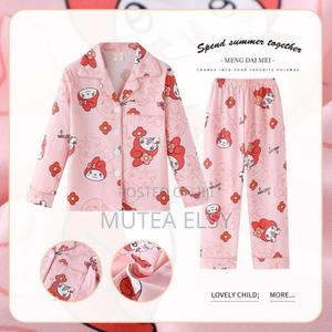 Pink Cream Floral Kids Sleepwear Pajama Sets