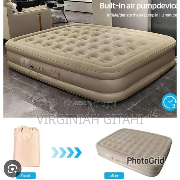 *200x150x40cm (5×6ft) Double Size Self Inflating 1 Bed and 2 Pillows