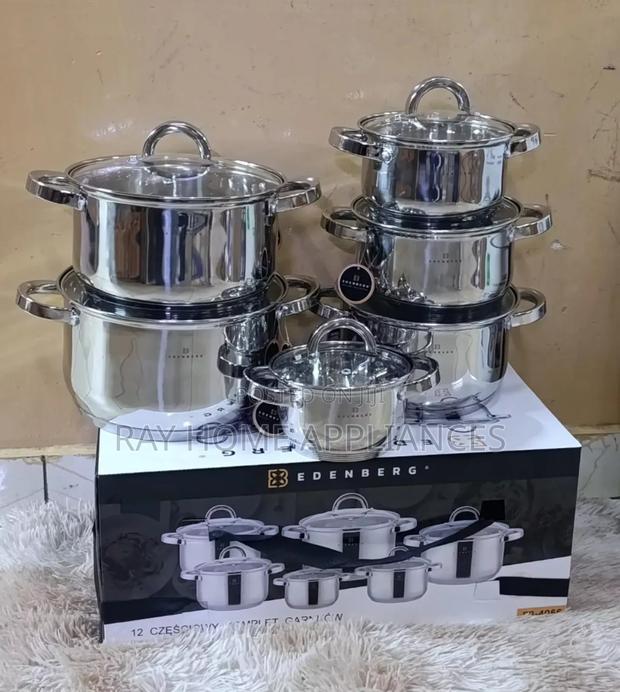 Edenbergcookware 12pcs Capacity in Litres
1.5,2.1,
2.9, 3.9
,5.1,
6.5