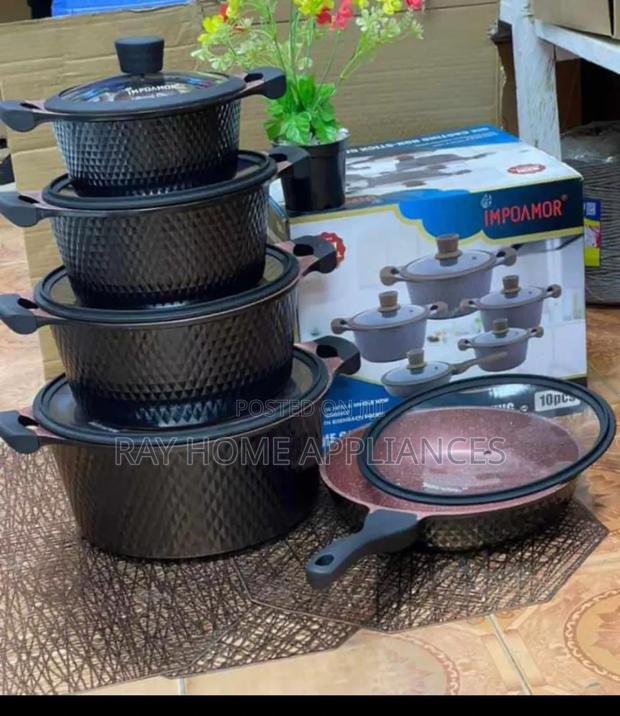 10 Pc Die Cast Cookware Set Colour Black - main view