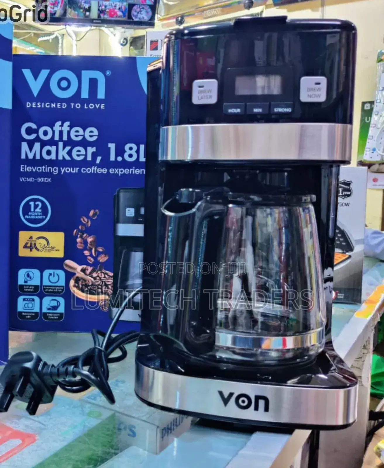 Von Coffee Maker, Digital ,Black VCMD-901dk