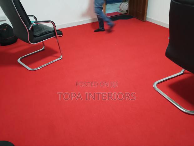 Red Easy to Clean Office Wall to Wall Carpets Installation