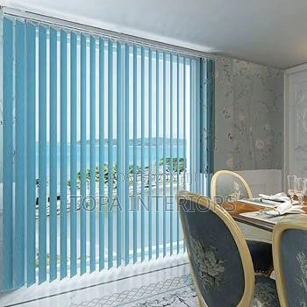 Light Blue Customised Vertical Office Curtains