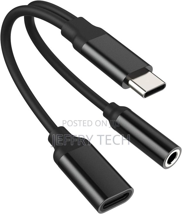 Usb-C to 3.5mm Headphone Adapter(2in1) Dac Type C Charger Jack Splitt