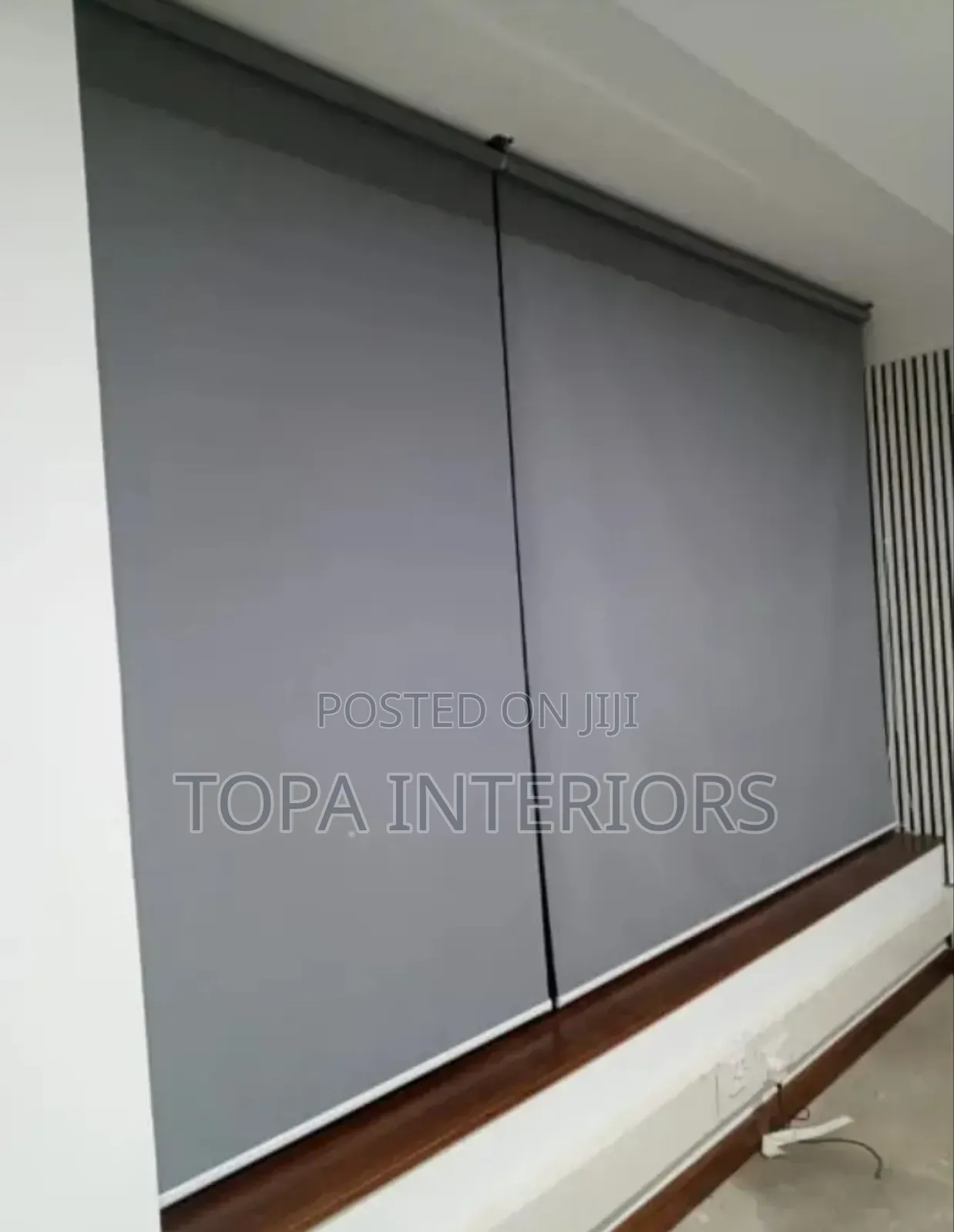 Custom Size Grey Adjustable Blackout Office Roller Blinds