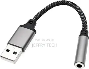 Usb to 3.5 Mm Jack Audio Adapter Cable, Aux to Type-a to Headphone Ja