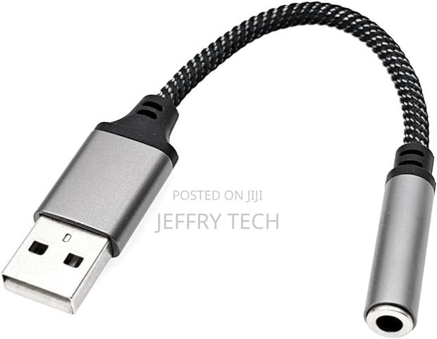 Usb to 3.5 Mm Jack Audio Adapter Cable, Aux to Type-a to Headphone Ja