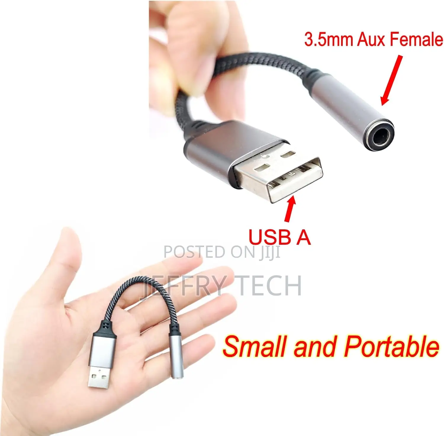 Usb to 3.5 Mm Jack Audio Adapter Cable, Aux to Type-a to Headphone Ja
