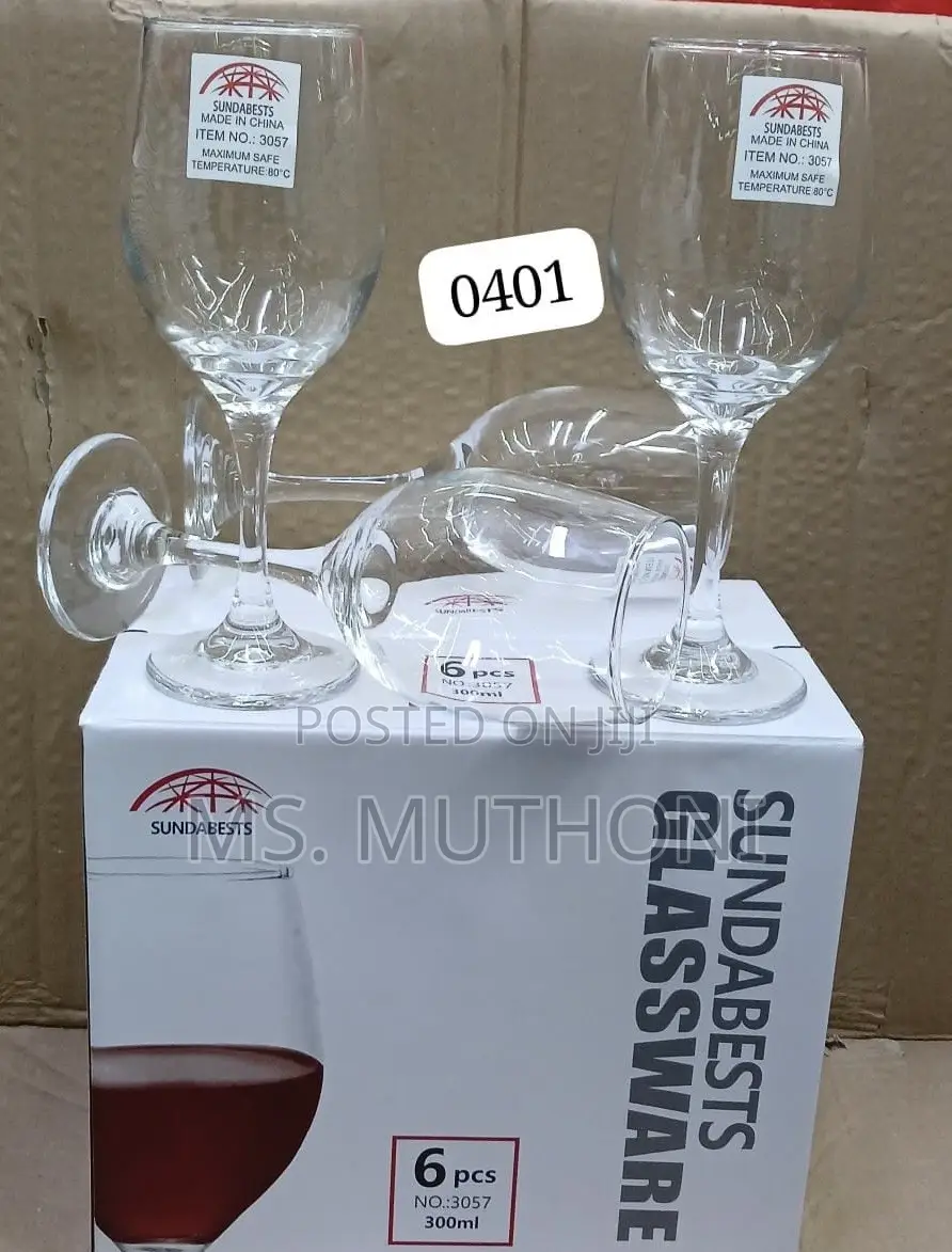 * Set of Six Sundabests 300ml Wine Glasses.