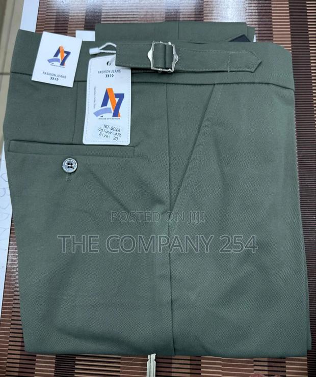 Quality Casual Vintage Plain Official Adjustable Chino Pant Available - thumbnail 5