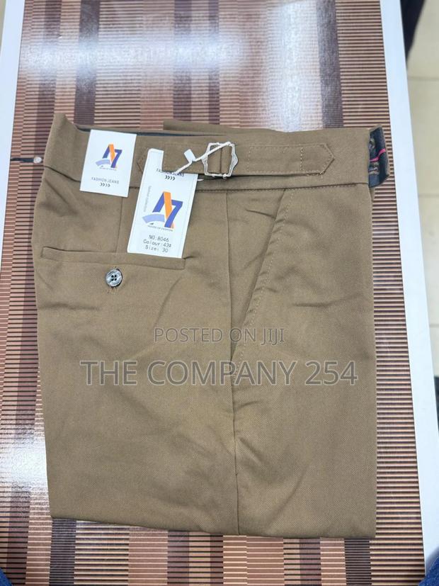 Quality Casual Vintage Plain Official Adjustable Chino Pant Available - thumbnail 6