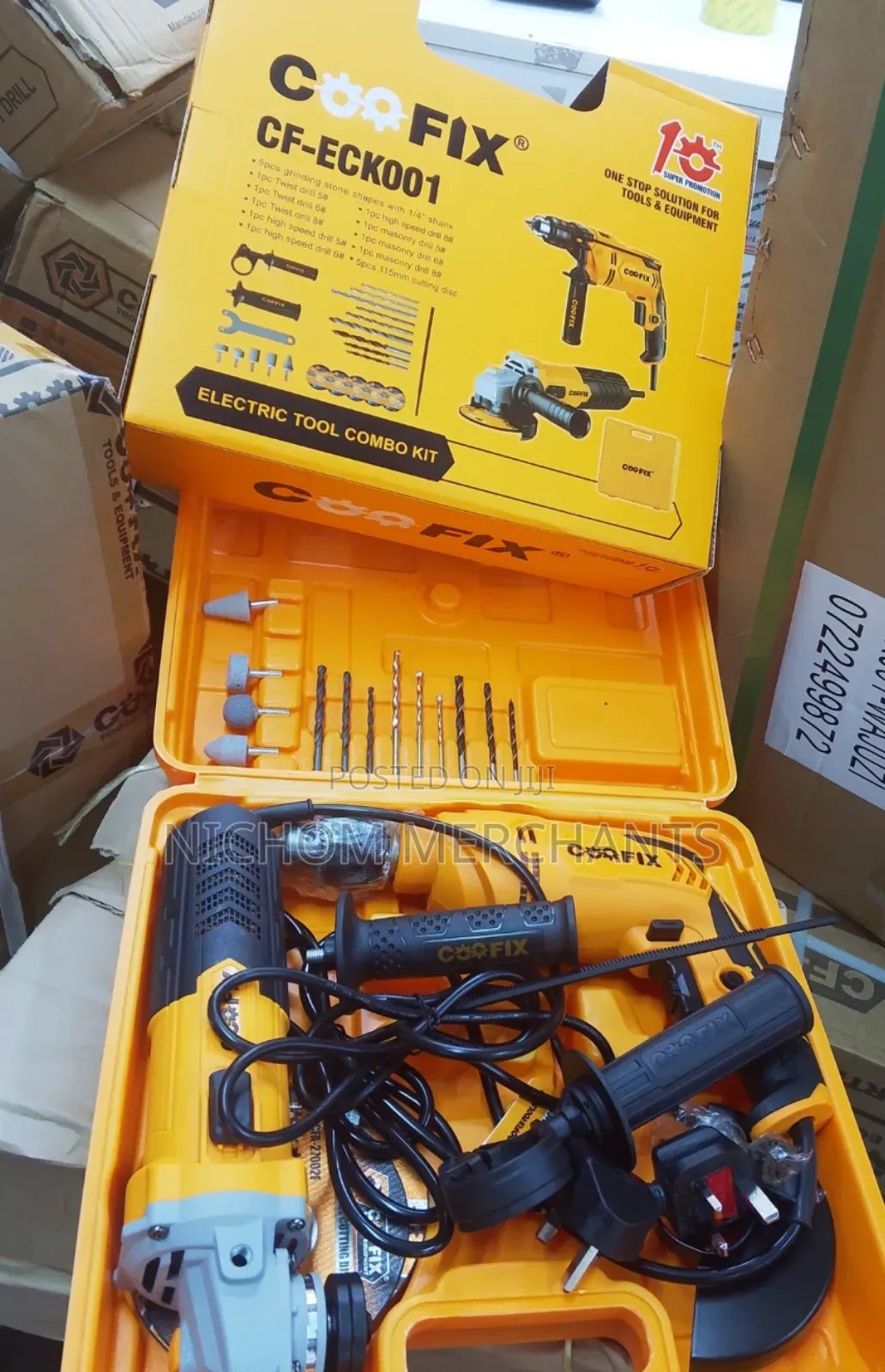 Coofix Electric Drill and Angle Grinder Combo