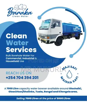 Clean Water Tanker, Bowser, Booser, Maji Safi Delivery
