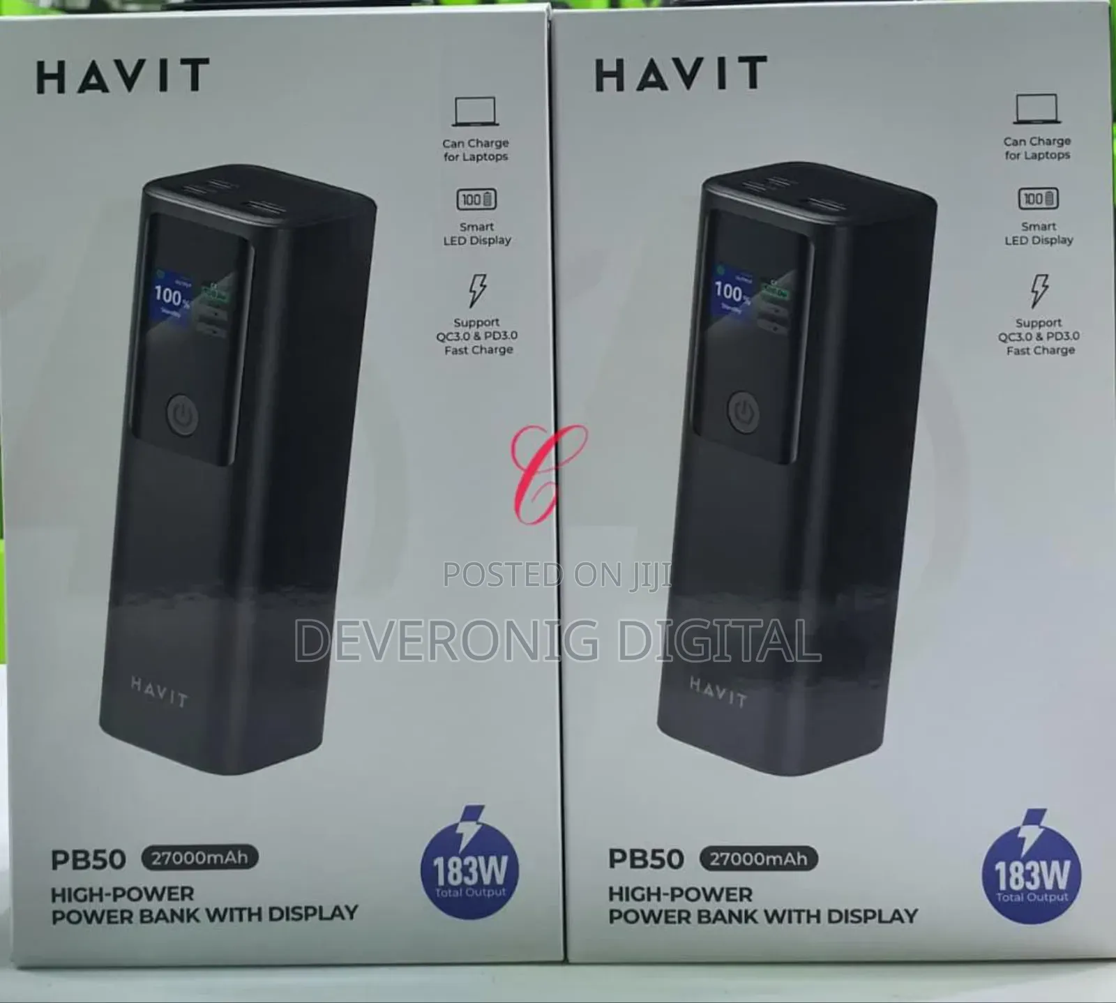 Havit Pb50 *183w* 27000mah High-Power Power Bank Smart Led Display