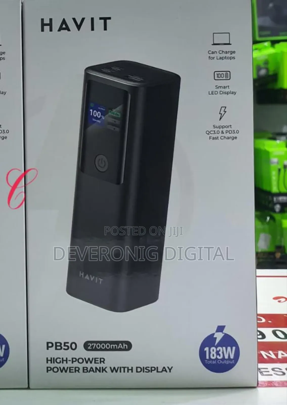 Havit Pb50 *183w* 27000mah High-Power Power Bank Smart Led Display