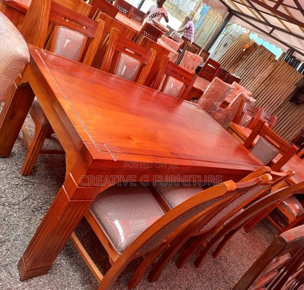 Modern 6-Seater Mahogany Dining Table Set - main view