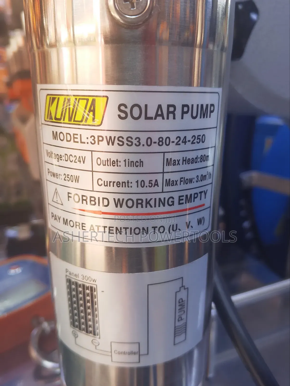 Solar Pump 250w Head 80 Meters/Kunda Submassive Solar Pump