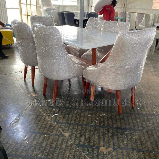 Modern Marble Finish Dining Set - main view