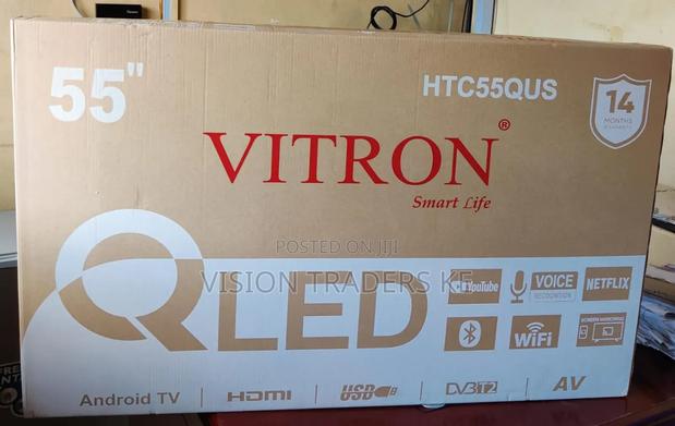 Vitron 55" Smart Android Qled Frameless Tv With Bluetooth