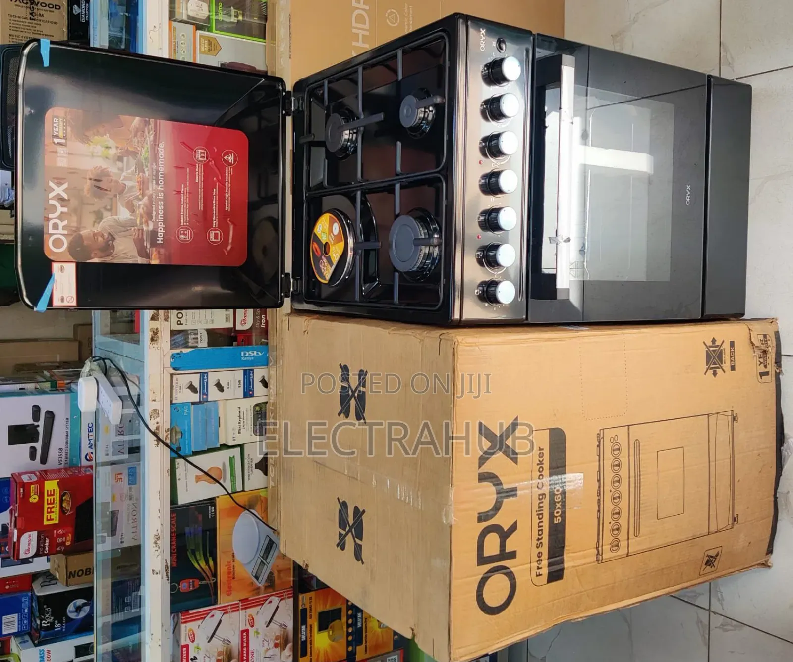 Mika Oryx Standing Cooker, 50cm X 60cm, 3 Gas Pipe Burners Brand New