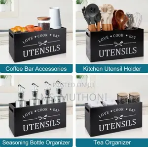 *Rustic Wooden Cutlery/Utensils Organizer