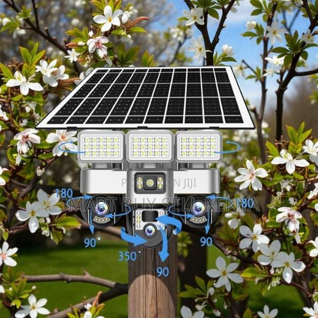 Colored Night Vision 12mp 4g Solar CCTV Camera With Solar Flood Light - main view
