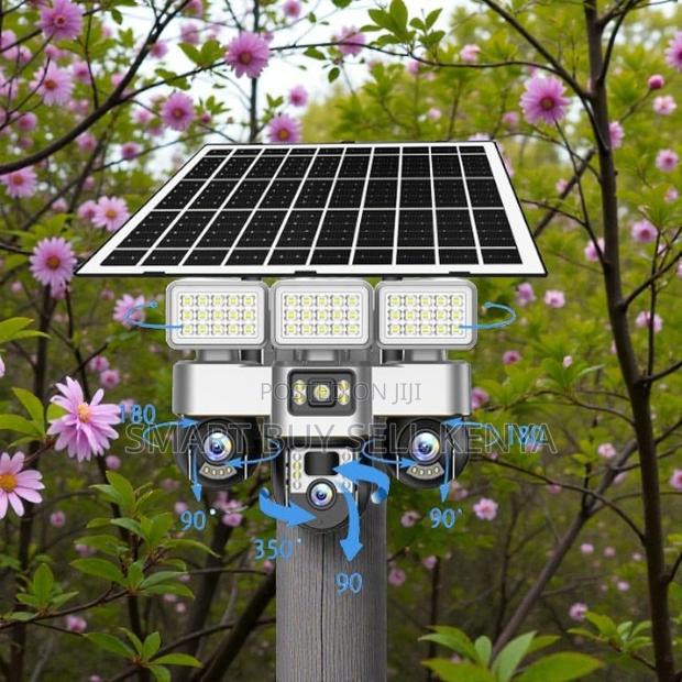 Pir Human Detection 12mp 4g Solar CCTV Camera With Solar Flood Light