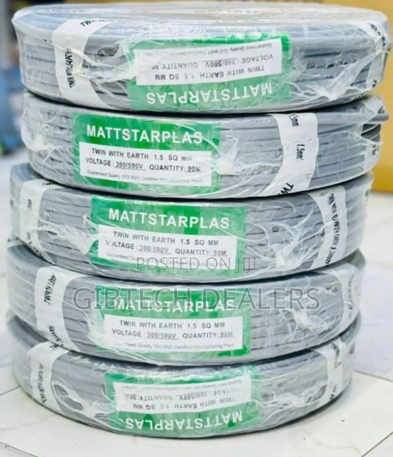 1.5mm Mattsaplus Twin With Earth 90m