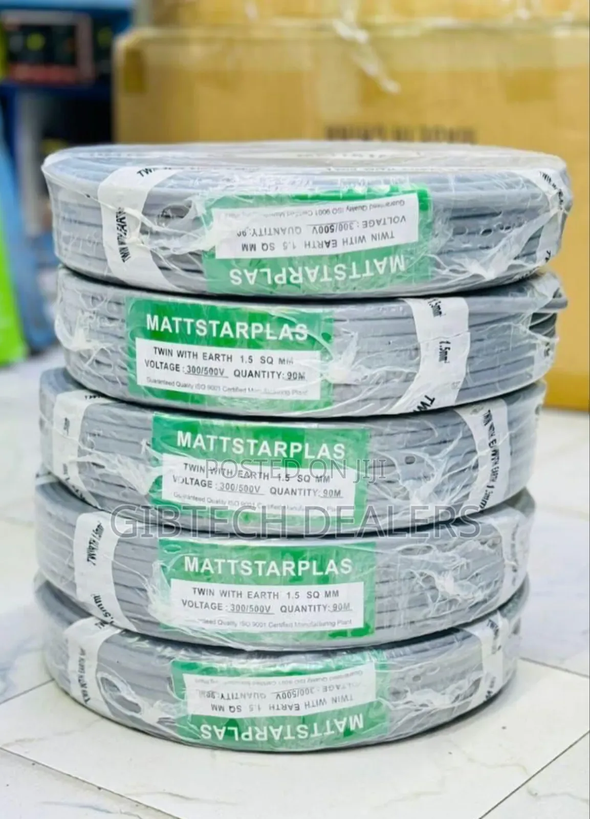 Matstar 1.5mm 90m Twin With Earth Flat Electrical Wiring Cable