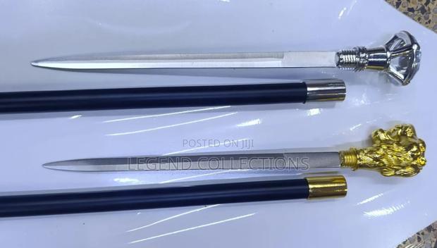 Elegant Walking Stick With Sword Design - main view