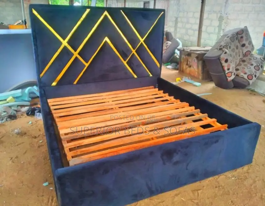 5x6 Black Bed Frame With Yellow Accents