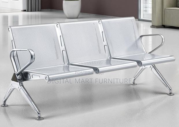 Steel Railway 3 Seater Office Bench - thumbnail 3
