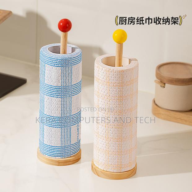 Wooden Kitchen Paper Towelholderkeep Your Tissues Neat - thumbnail 4