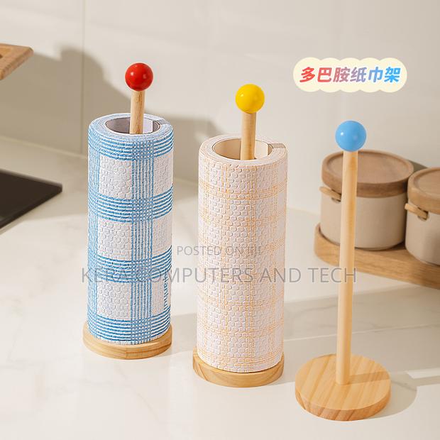 Wooden Kitchen Paper Towelholderkeep Your Tissues Neat - thumbnail 5