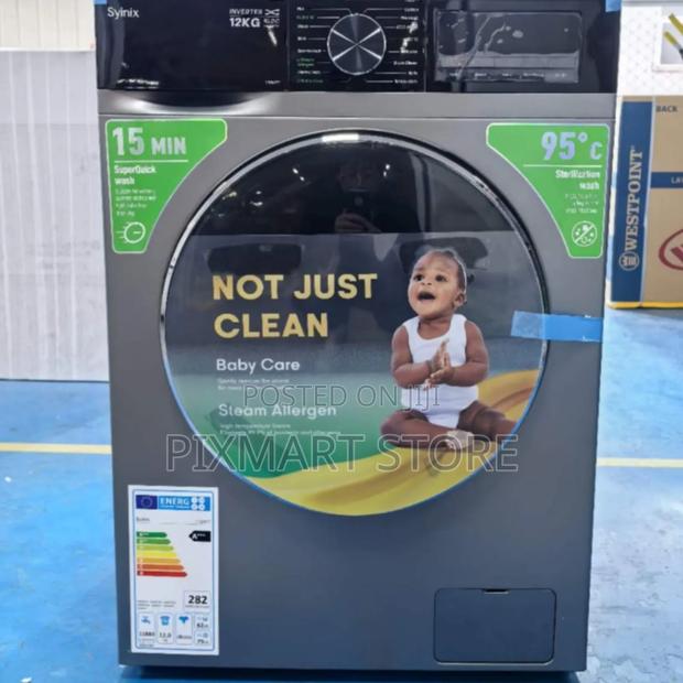 Syinix 12kg Front Load Washing Machine – Wash Spin Efficiently - main view