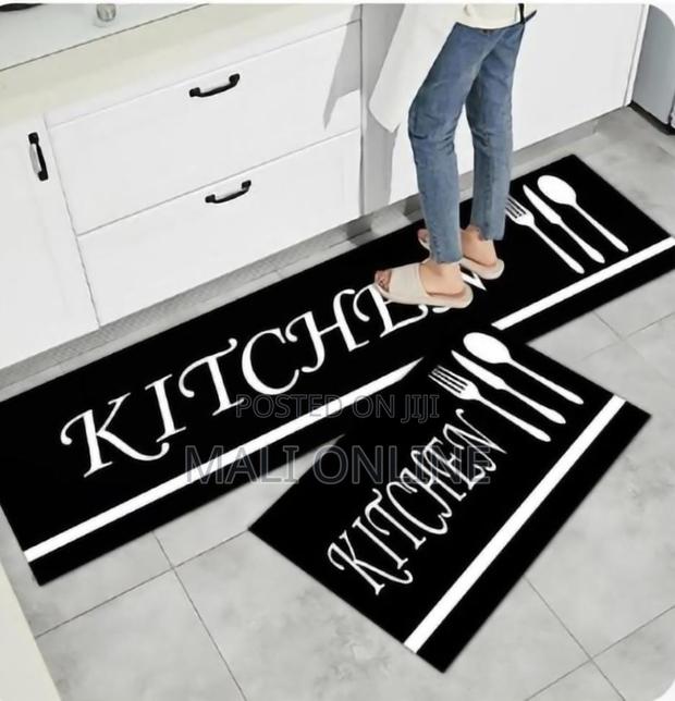 2pcs Non Slip Kitchen Mat Set 3d Floor Rugs Rubber Backing - main view