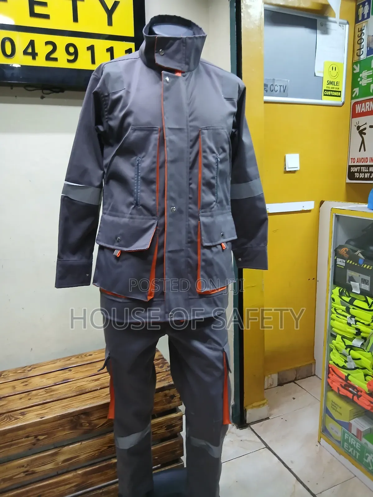 Grey With Large Pockets Built to Resistant.