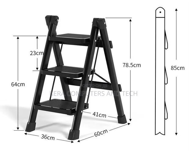 3-Step Black Foldable Ladder Wholesalecrafted