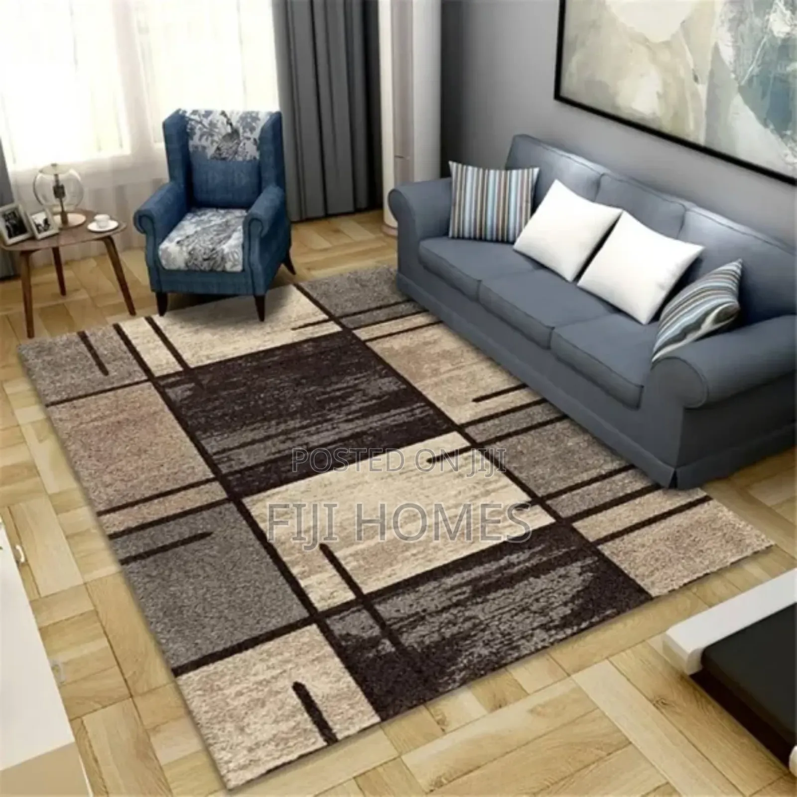 3d Carpet - 7 by 10 - Brown Patterned