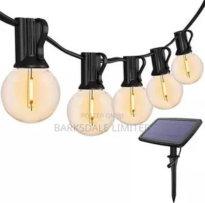 Christmas Solar Xmas Bulbs Lights 15m Outdoor Garden String