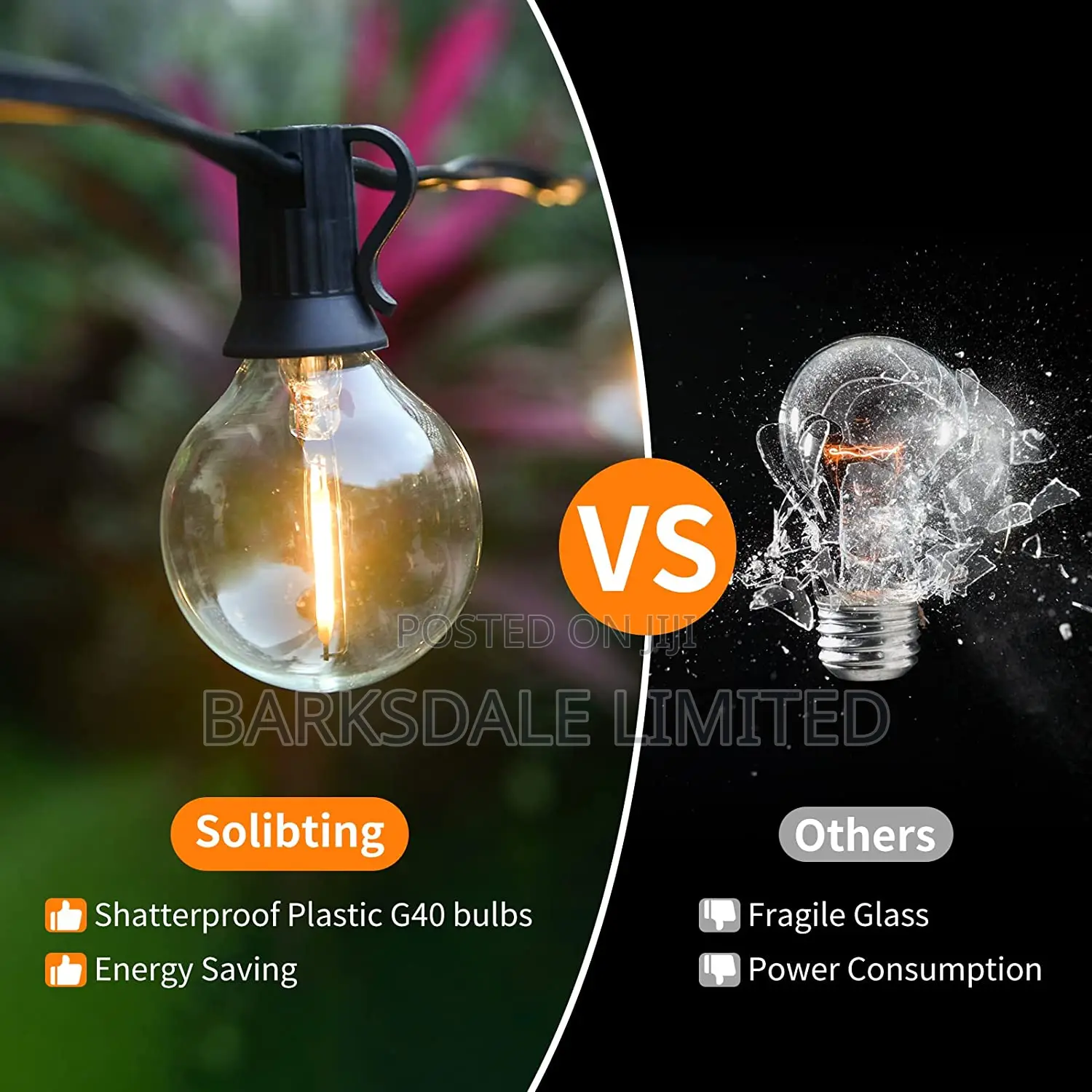 Christmas Solar Xmas Bulbs Lights 15m Outdoor Garden String