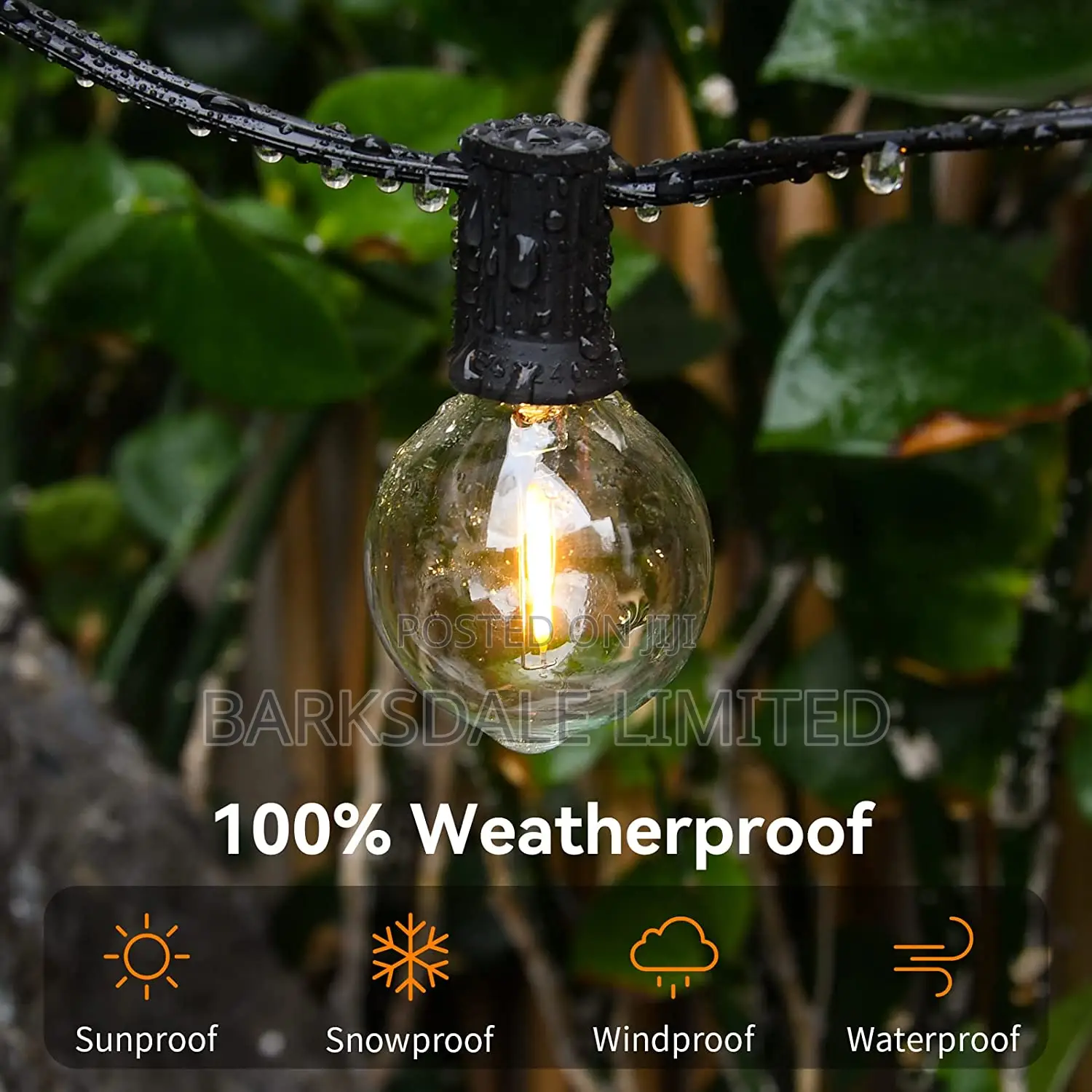 Christmas Solar Xmas Bulbs Lights 15m Outdoor Garden String