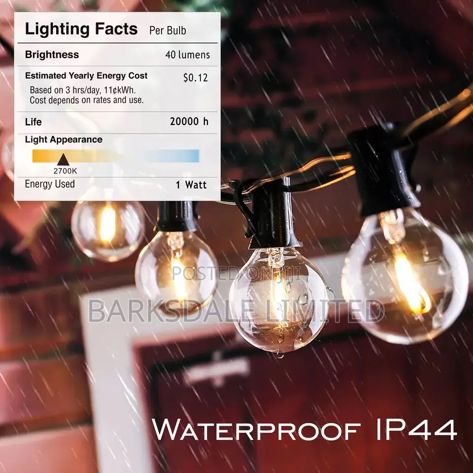 Christmas Solar Xmas Bulbs Lights 15m Outdoor Garden String