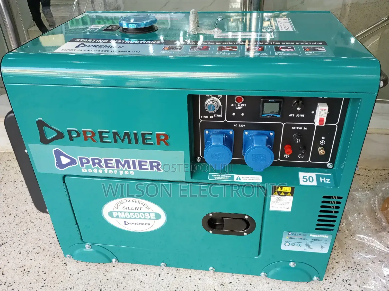 Premier Silent Diesel Generator. 6.5kva/Single Phase