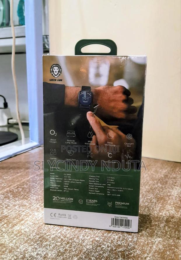 Green Lion Active Se Smart Watch-Black - thumbnail 2