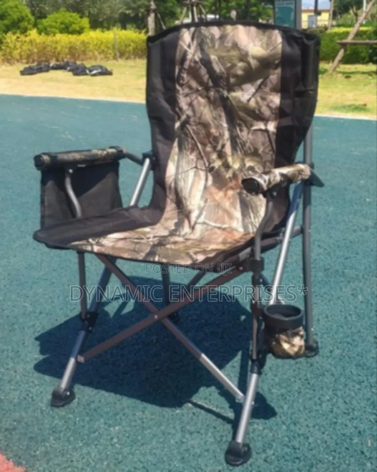 Camouflage Folding Camping Chair With Cup Holder