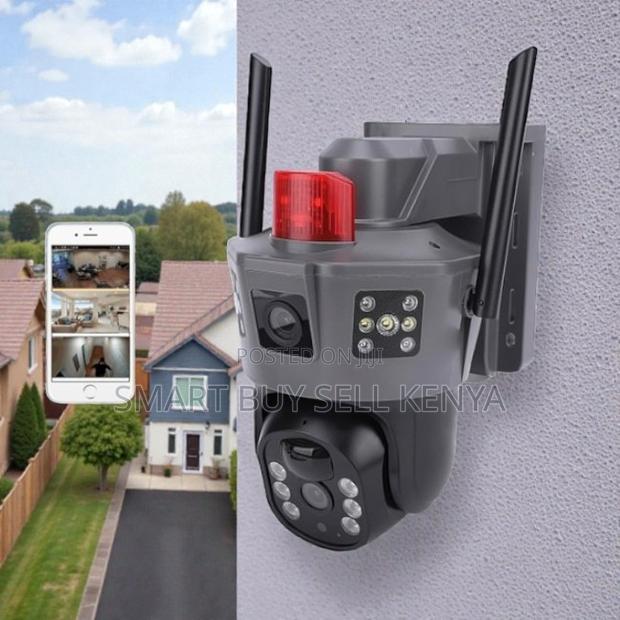 Instant Alerts Electric 4g PTZ Rotating Dual Lens Security Camera