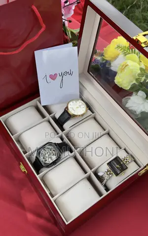 Valentines/Birthday Wooden Watch Display Case Gift Set for Gents