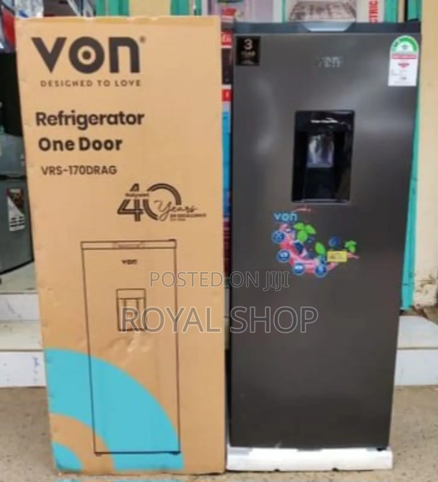 Von Fridge 176litres With Dispenser