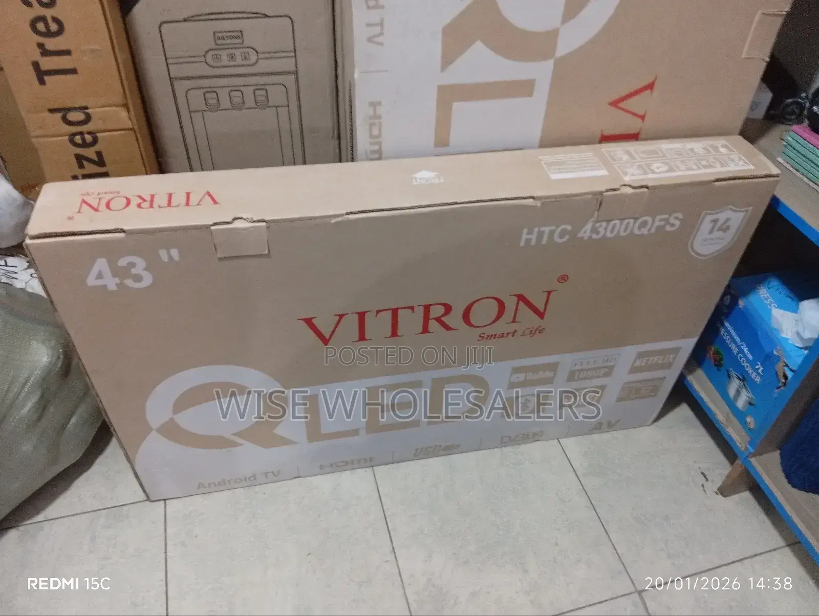 Vitron 43-Inch Qled Smart Android Tv, Model HTC 4300qfs.